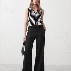 NWT! Banana Republic Factory Black Wide Leg Trousers SZ 8P